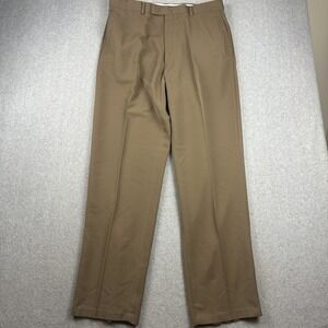 Kenneth Cole Reaction Pants Mens 36x34 Brown Flat Front Dress Work Trousers